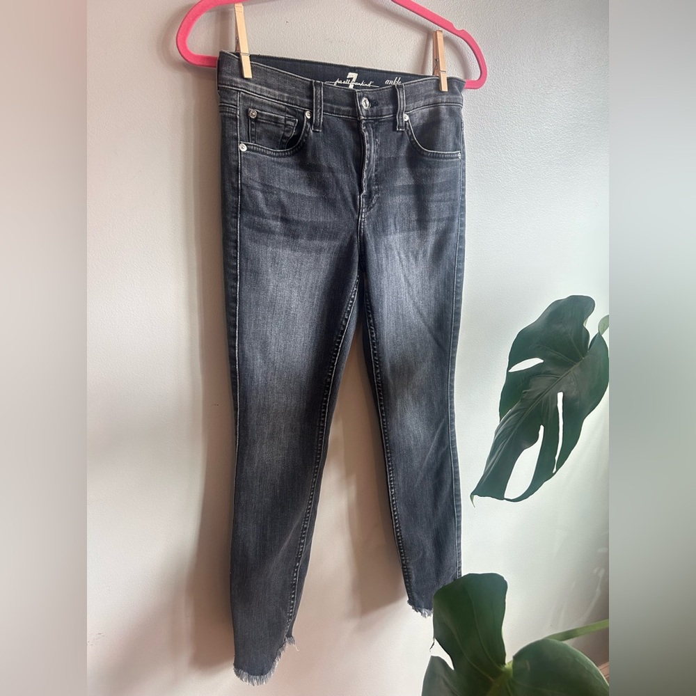 7 For All Mankind Dark Gray Women's Ankle Jeans size 27